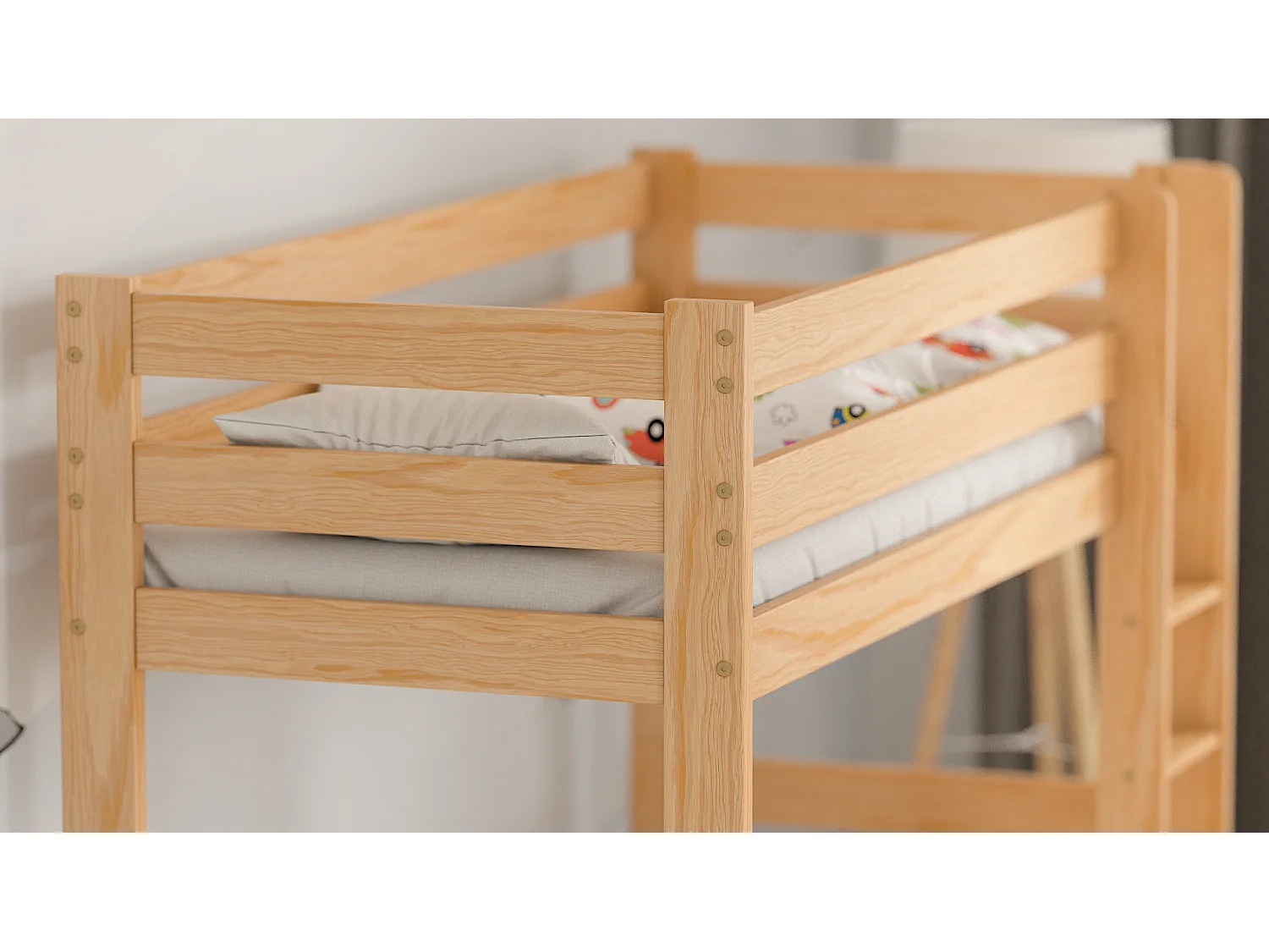 Lit superposé en pin massif 190x90 Naturel