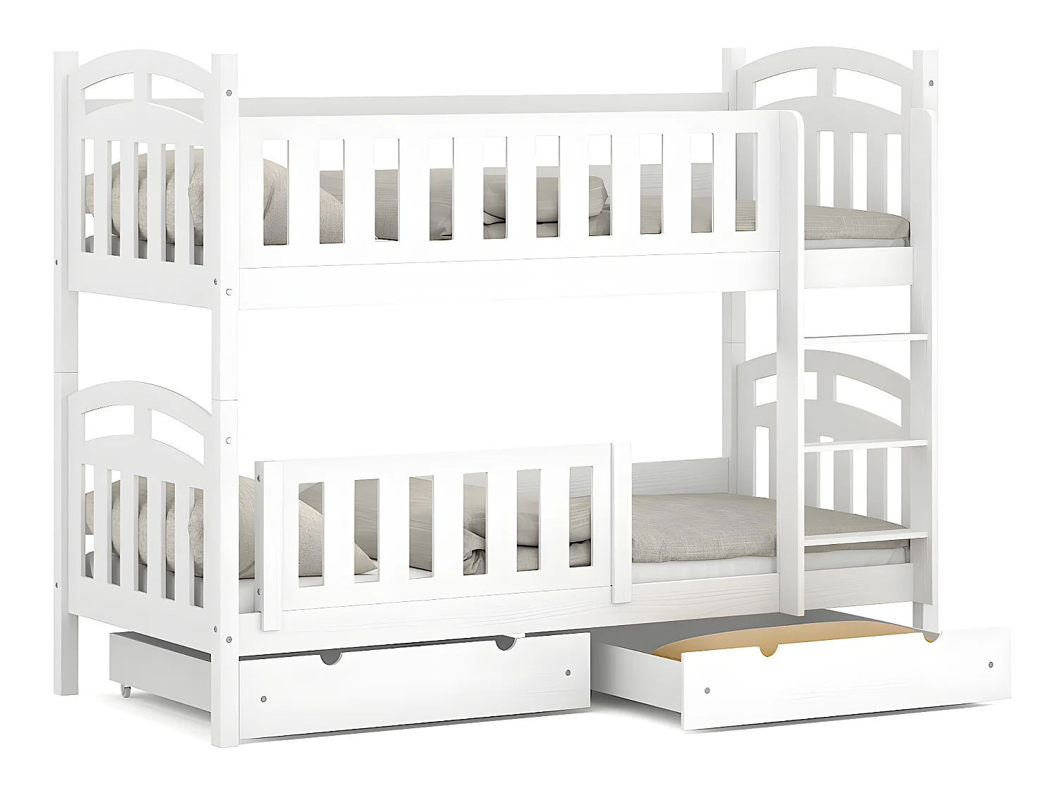 Lit superposé en pin massif 190x90 Blanc