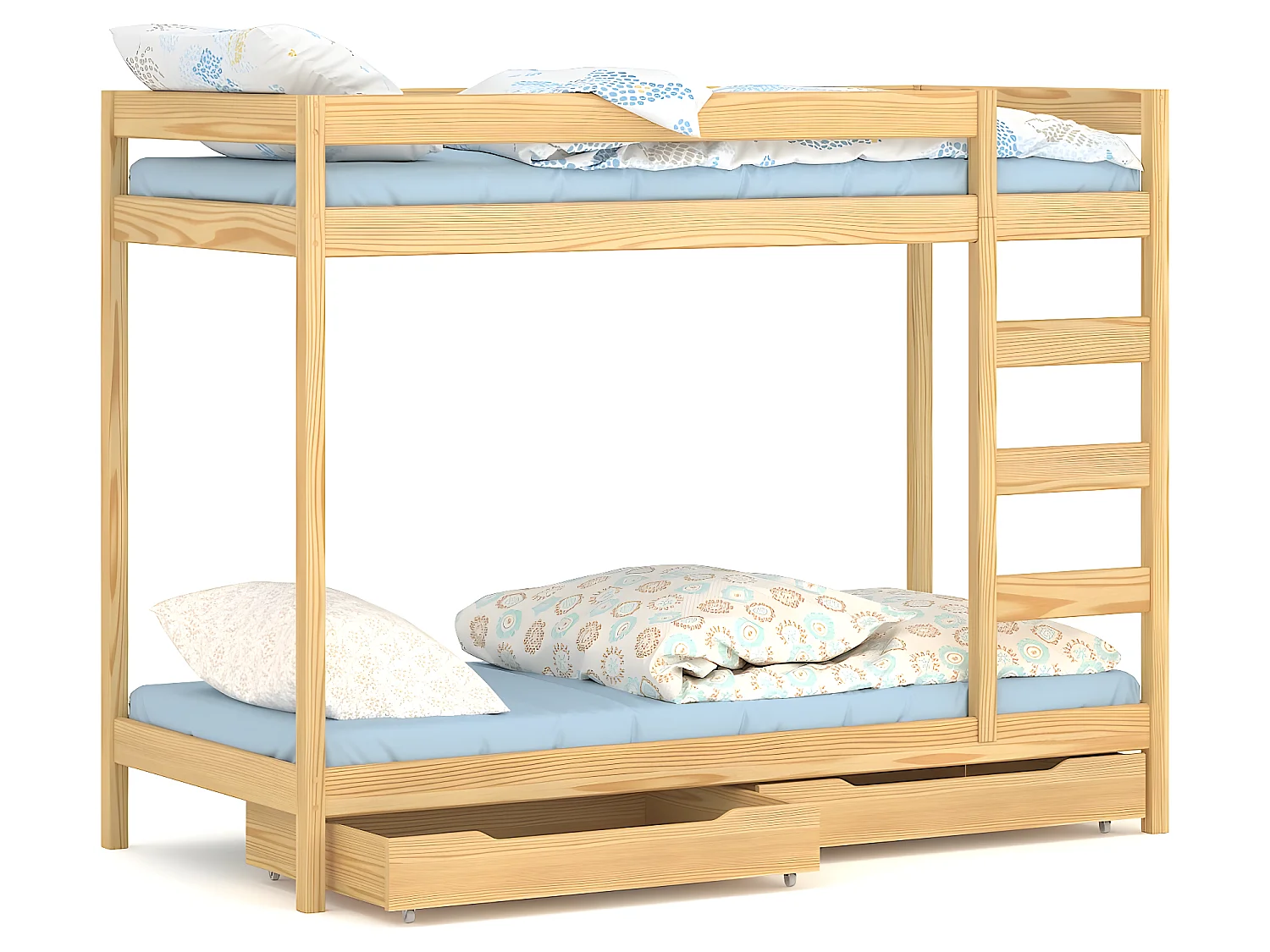 Lit superposé en pin massif 200x90 Naturel