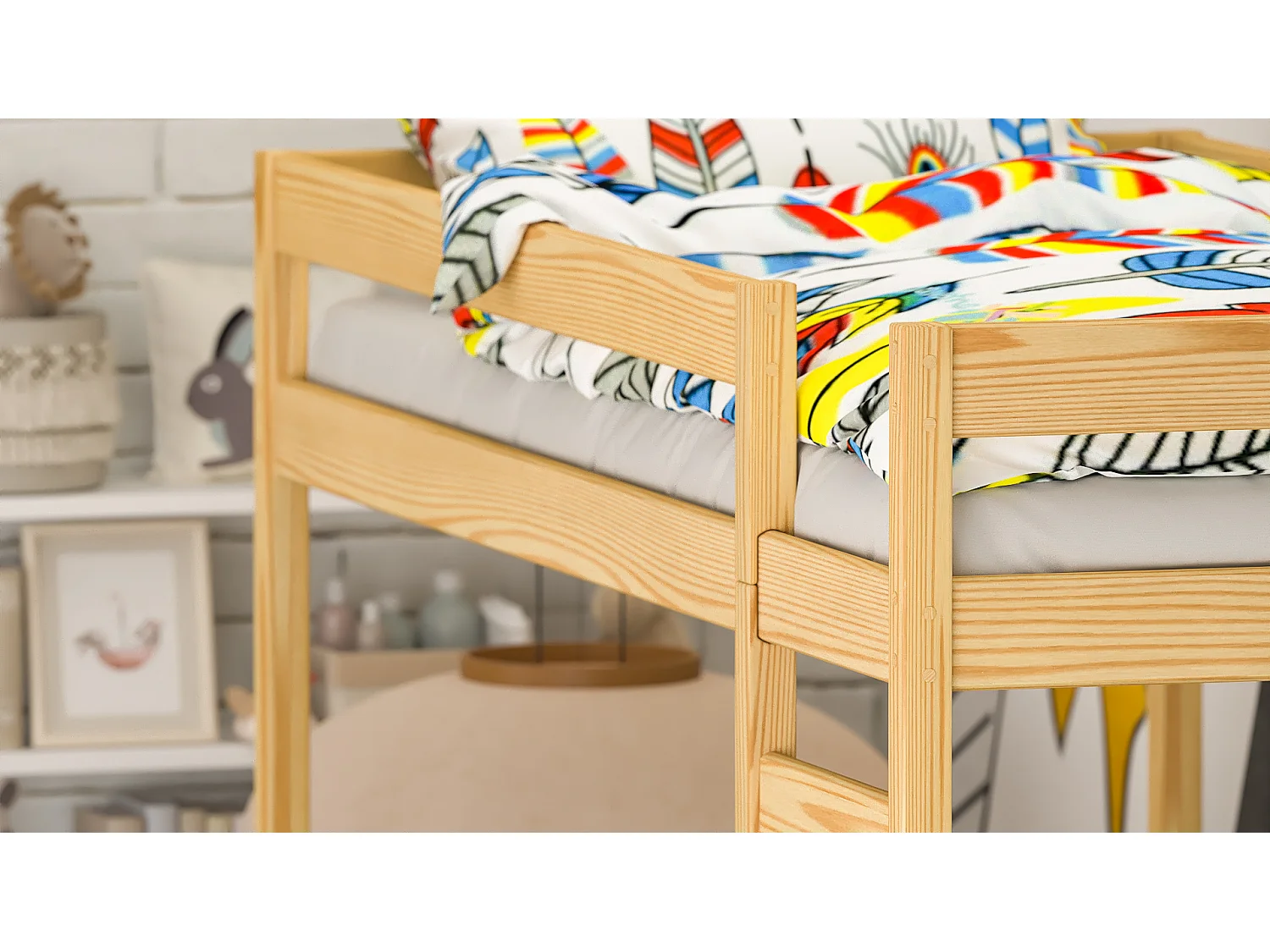 Lit superposé en pin massif 200x90 Naturel