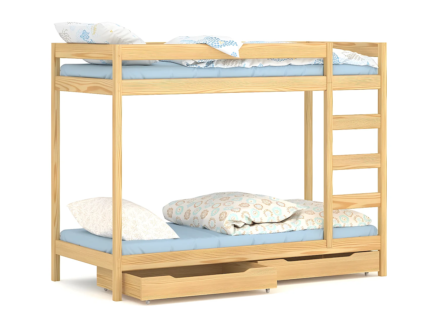 Lit superposé en pin massif 180x80 Naturel