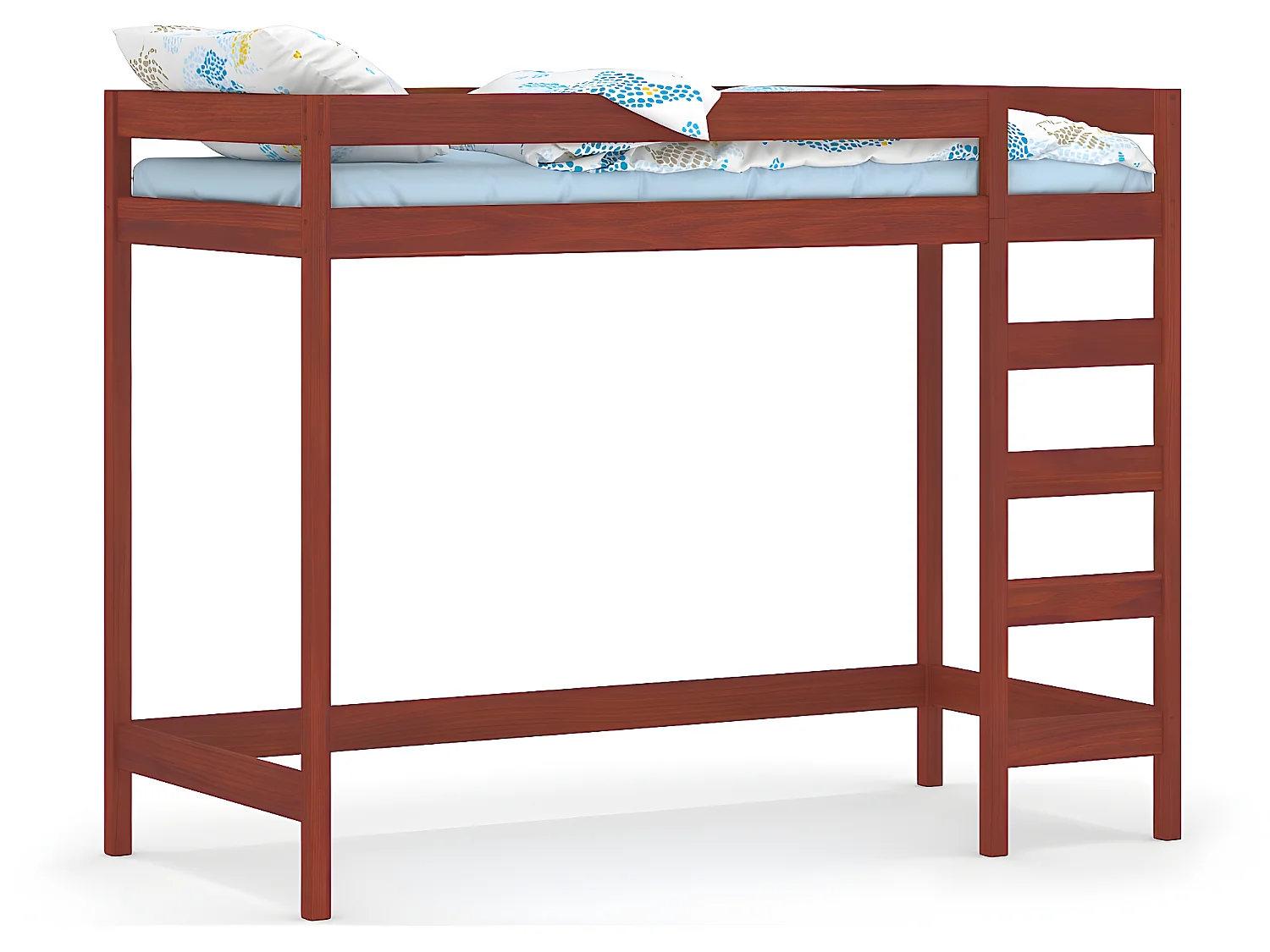 Lit mezzanine en pin massif 180x80 palissandre