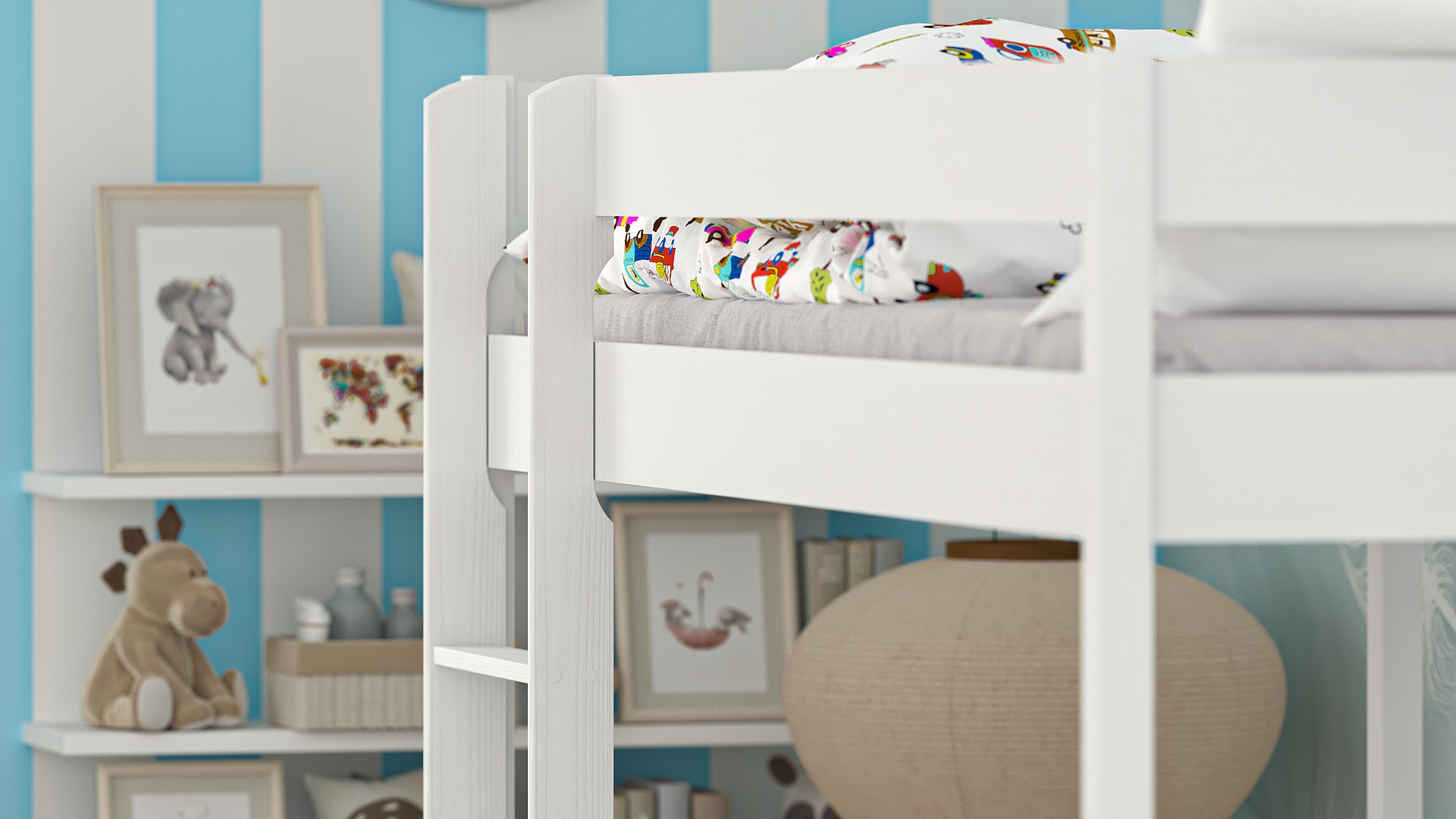 Lit Mezzanine Enfant En Pin Massif Transformable | 2 Lits Séparables | 90x190cm Ou 90x200cm | Sécurité Bords Arrondis