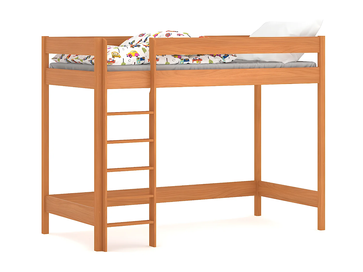 Lit mezzanine en pin massif 180x80 teck