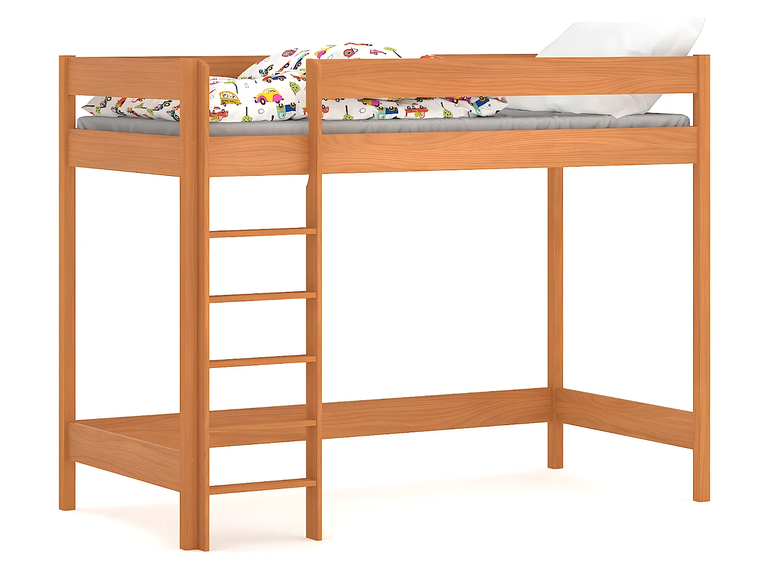 Lit mezzanine en pin massif 180x80 teck