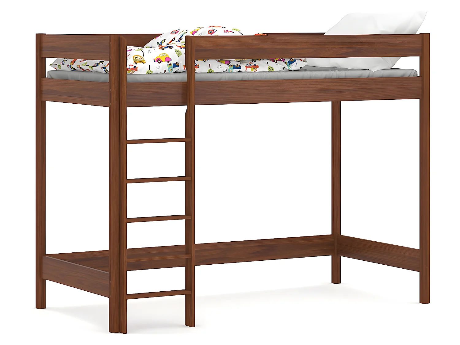 Lit mezzanine en pin massif 180x80 palissandre