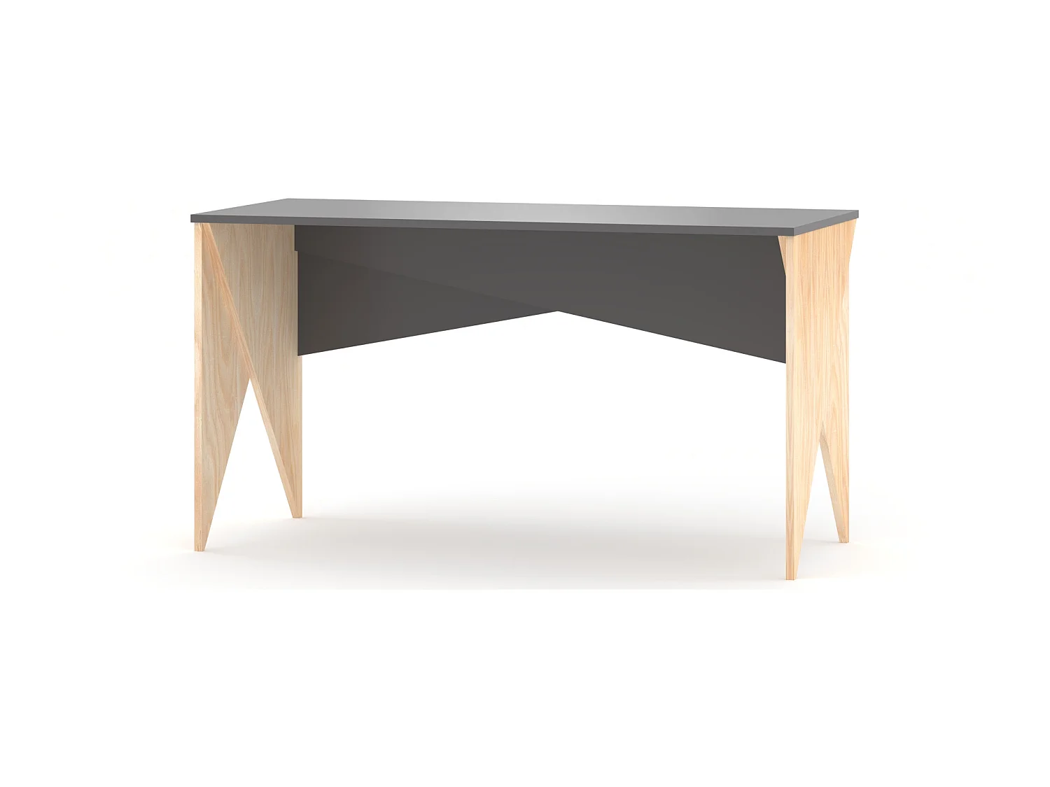Bureau enfant en pin massif 120x60 gris foncé