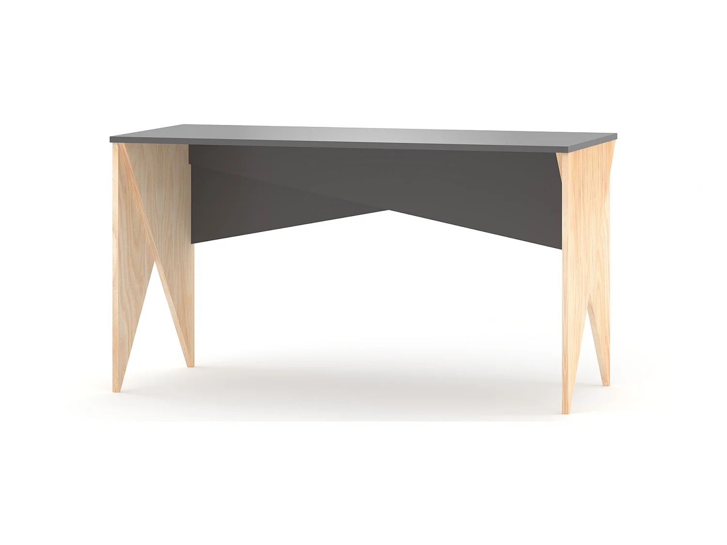 Bureau enfant en pin massif 120x60 gris foncé