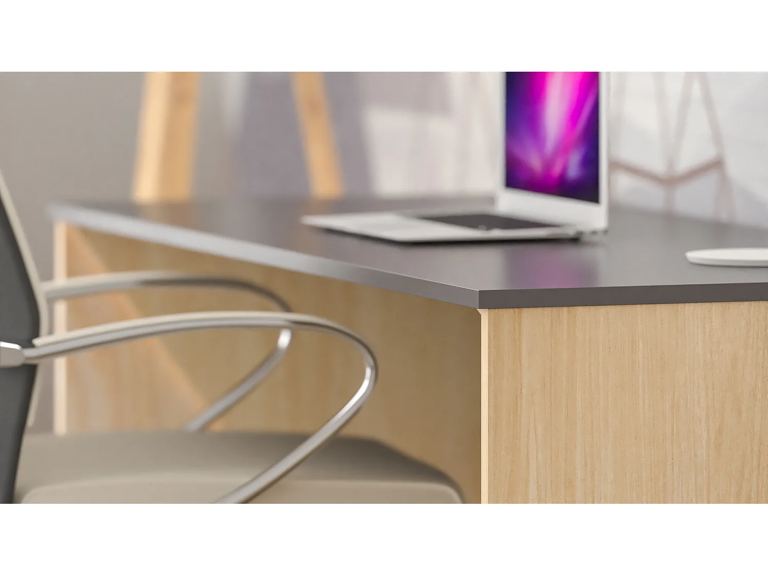 Bureau enfant en pin massif 120x60 gris foncé