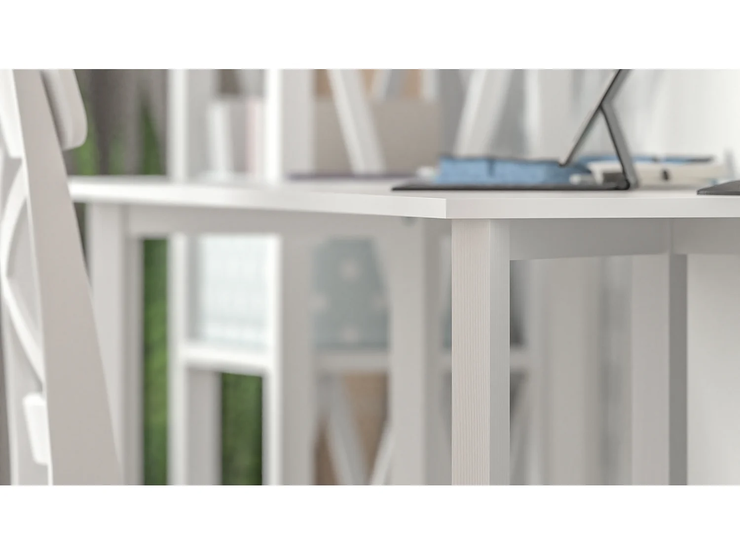 Bureau pour garçon en pin massif 120x60 blanc