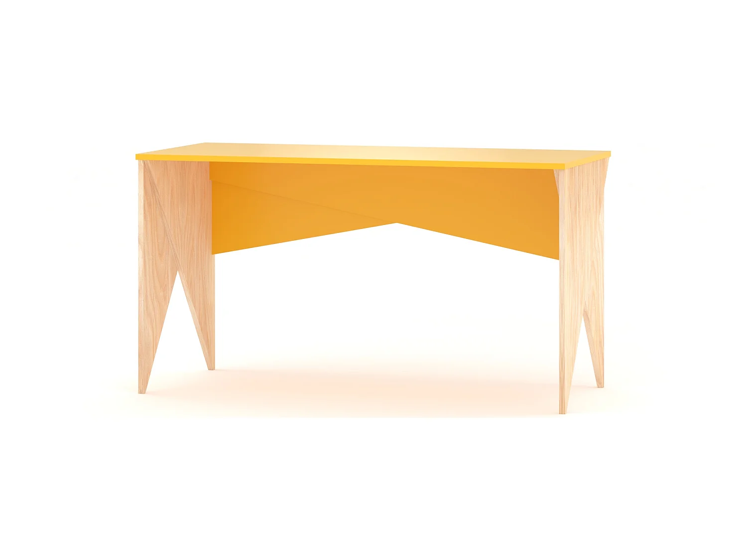 Bureau enfant en pin massif 120x60 jaune
