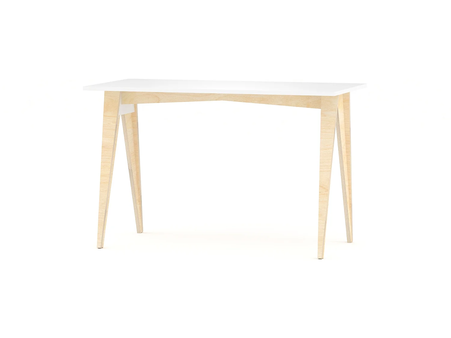 Bureau pour garçon en pin massif 120x60 blanc