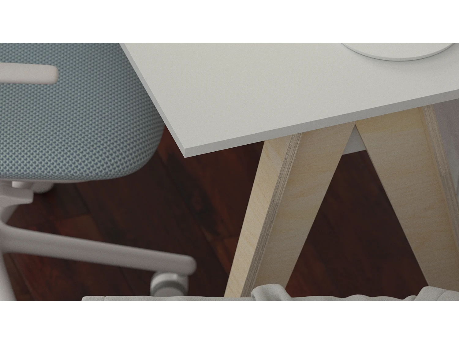 Bureau pour garçon en pin massif 120x60 blanc