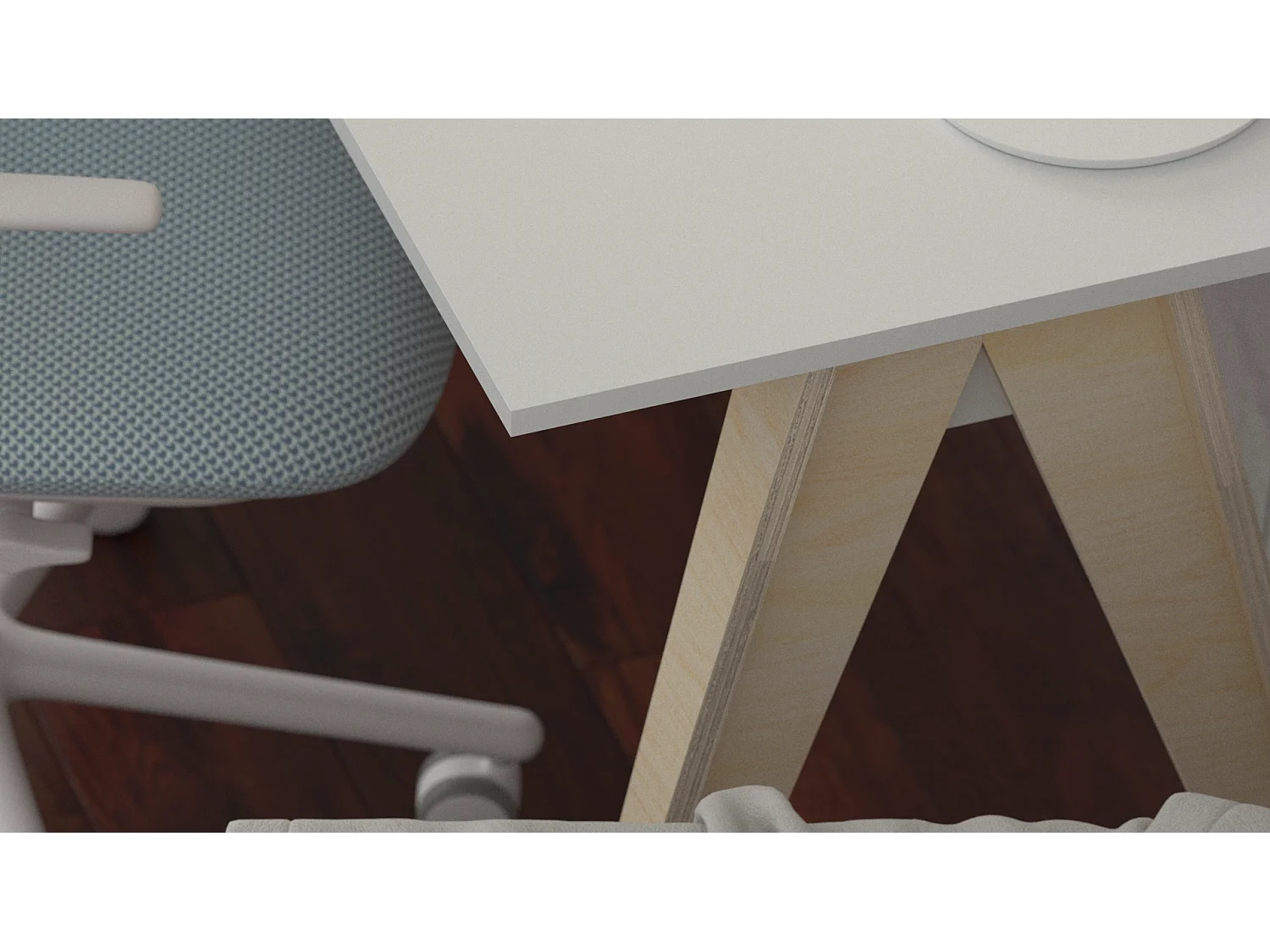 Bureau pour garçon en pin massif 120x60 blanc