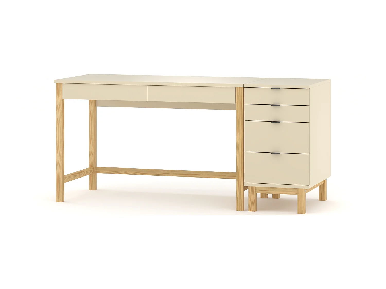 Bureau enfant en pin massif 120x60 rouge