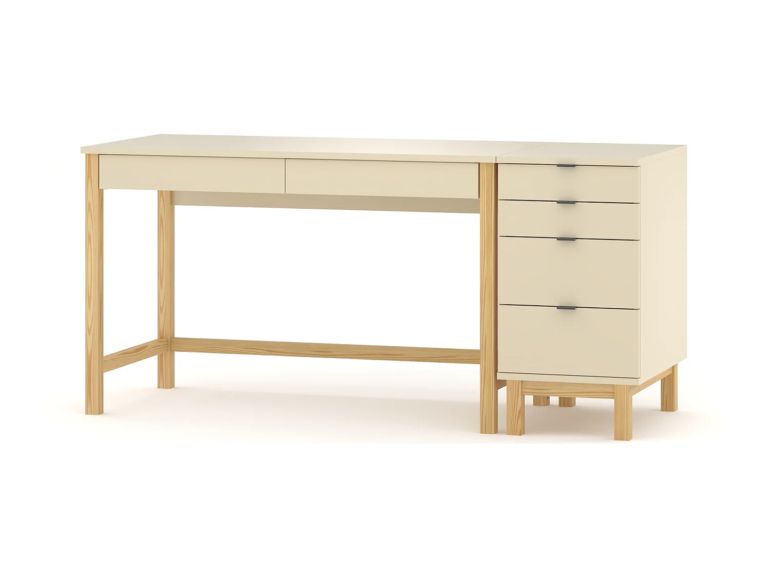 Bureau enfant en pin massif 120x60 rouge