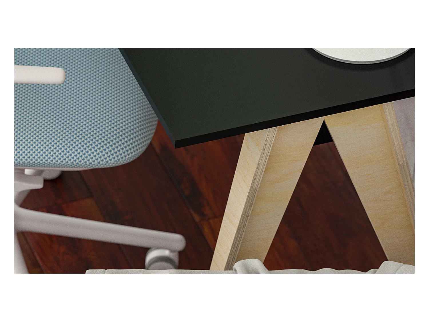 Bureau pour garçon en pin massif 120x60 noir