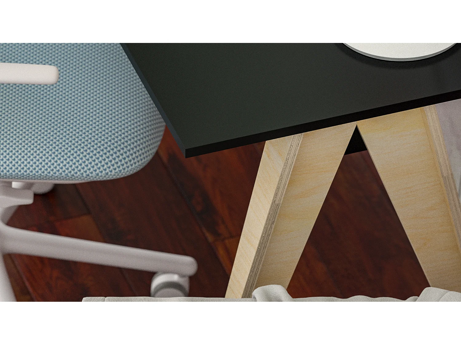 Bureau pour garçon en pin massif 120x60 noir