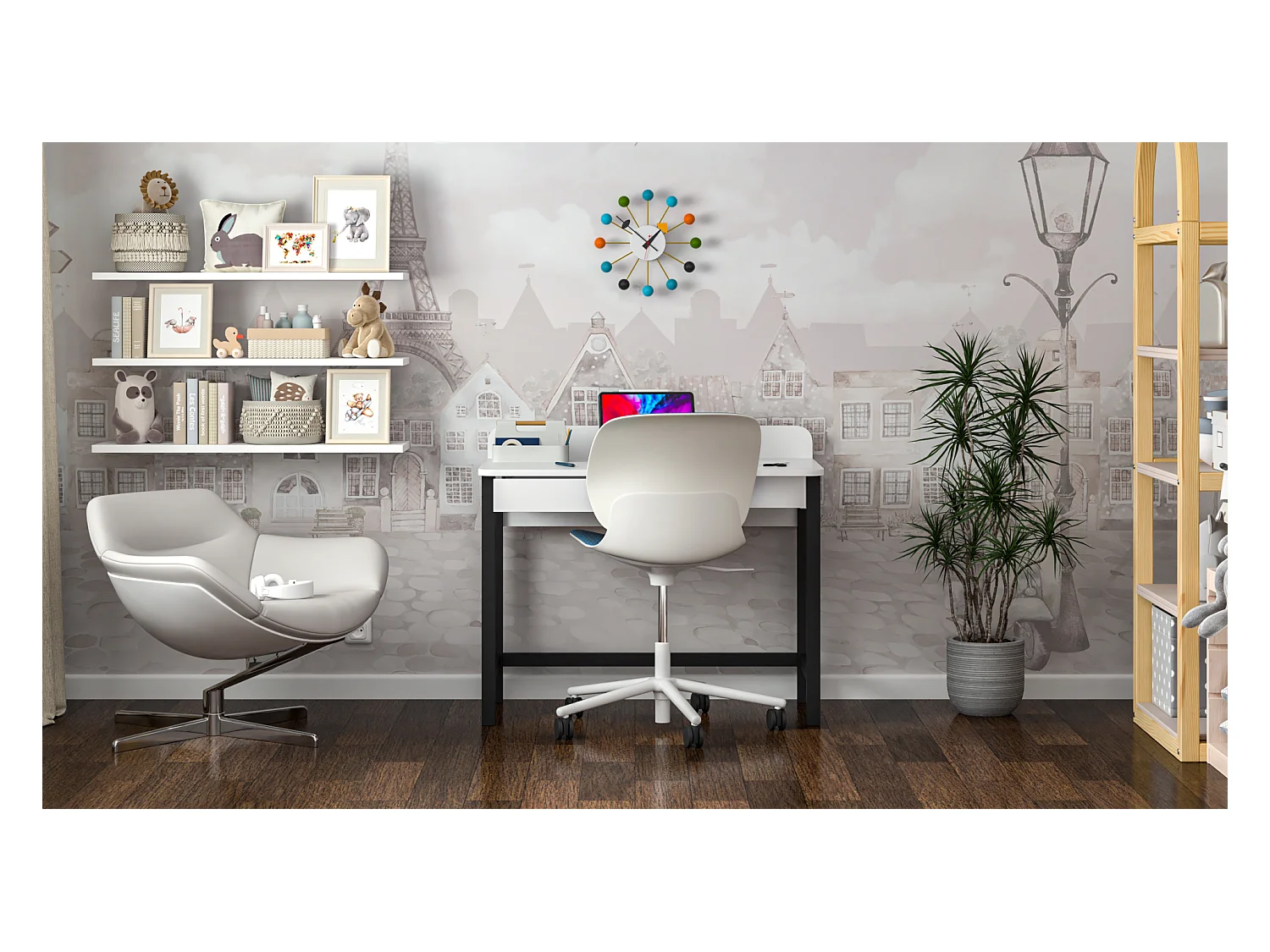 Bureau enfant en pin massif 120x60 noir