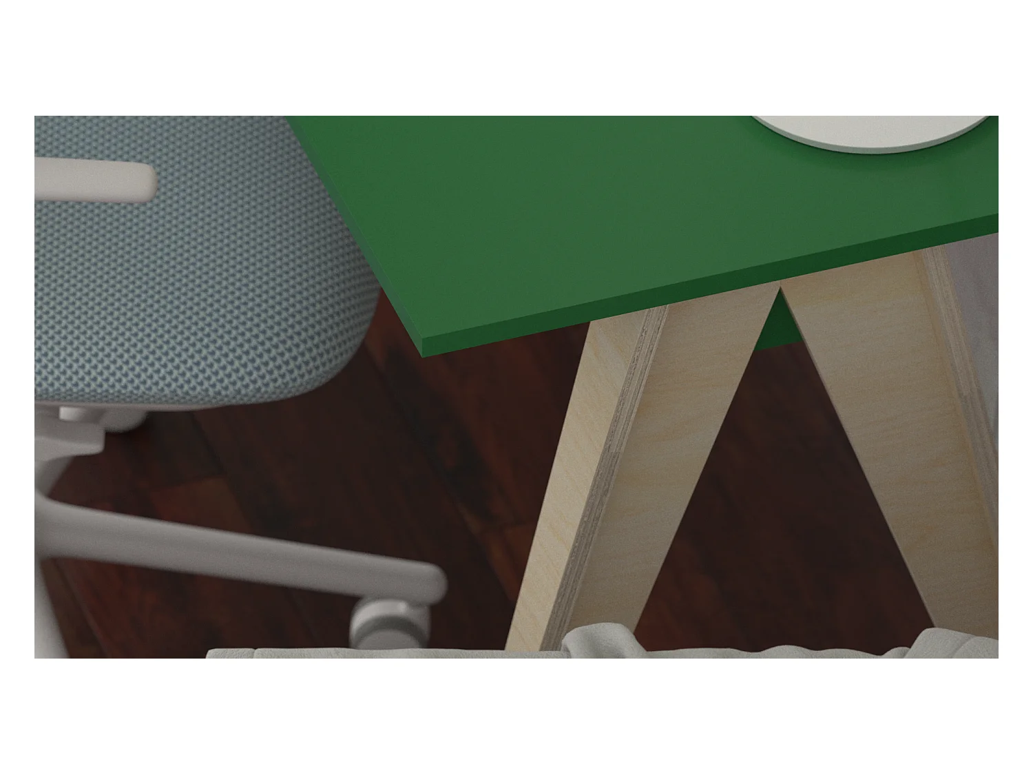 Bureau enfant en pin massif 120x60 vert
