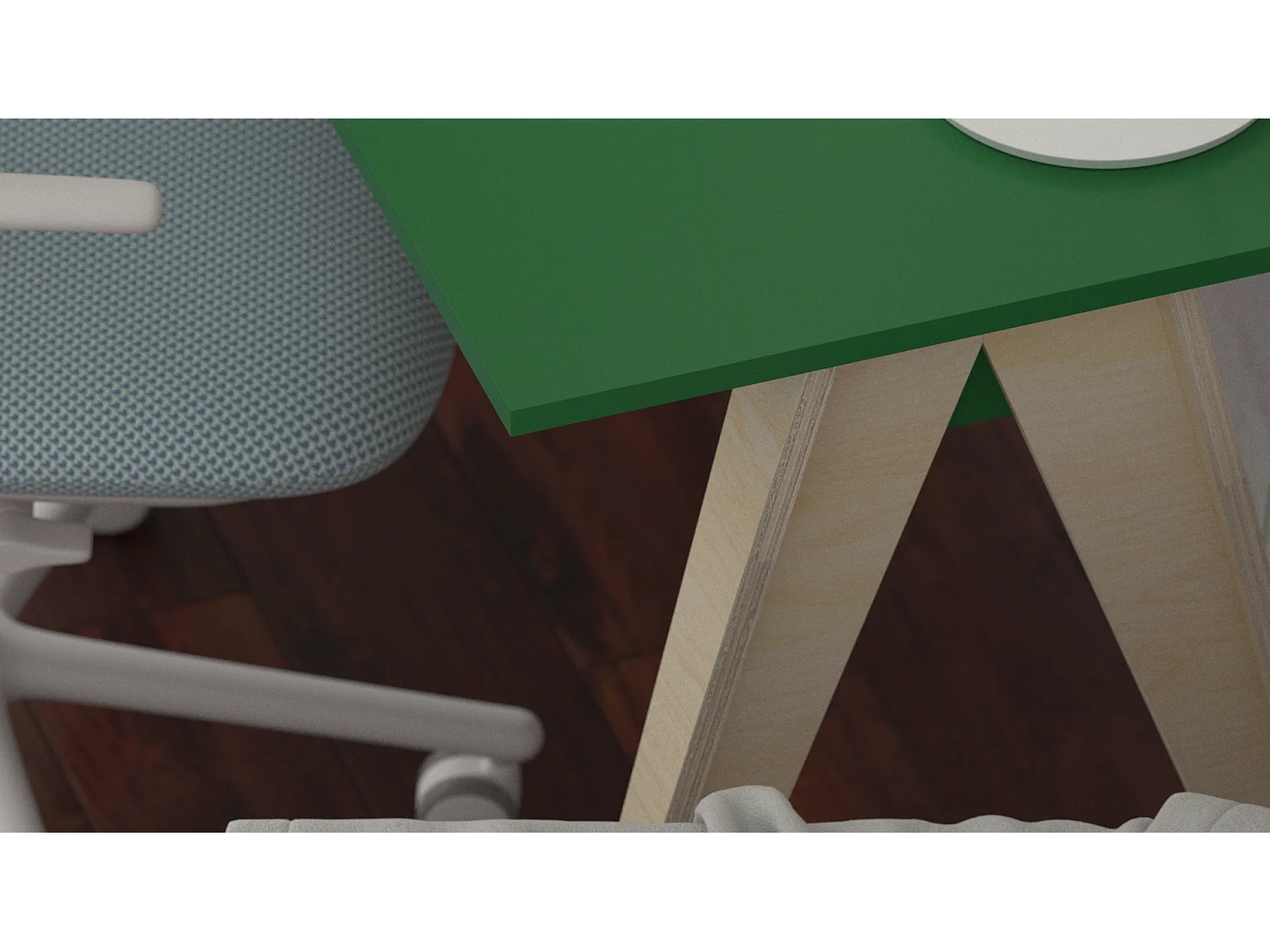 Bureau enfant en pin massif 120x60 vert