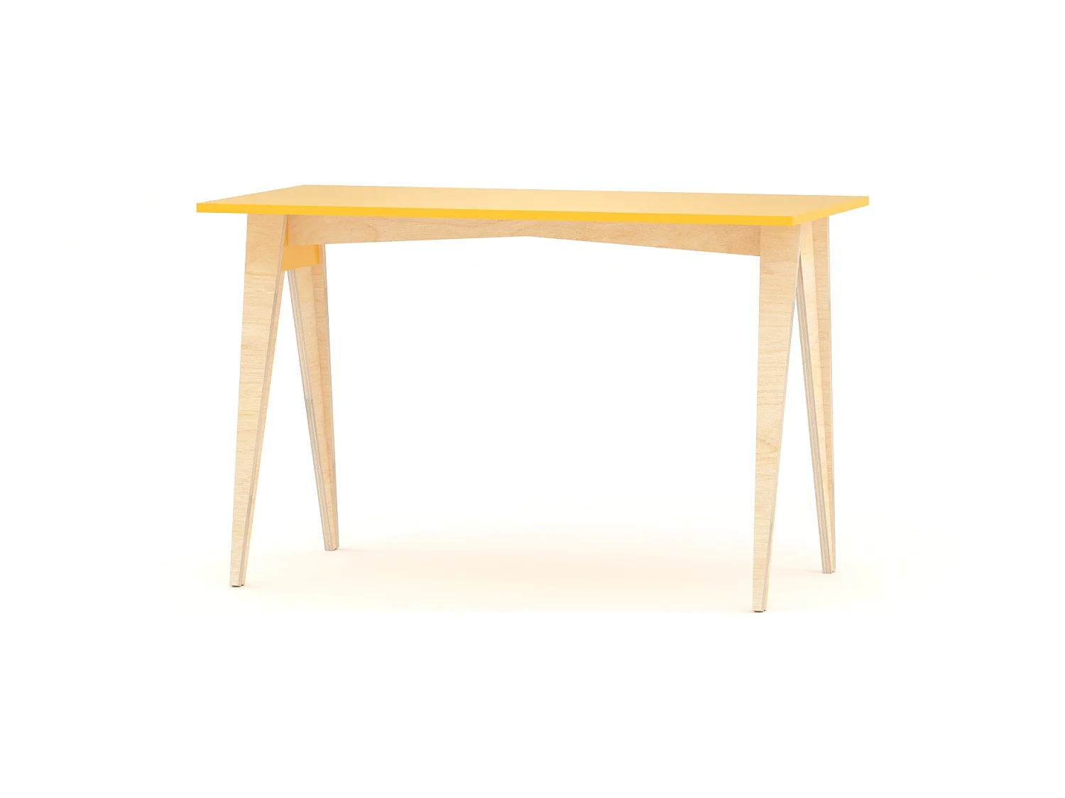 Bureau enfant en pin massif 120x60 jaune