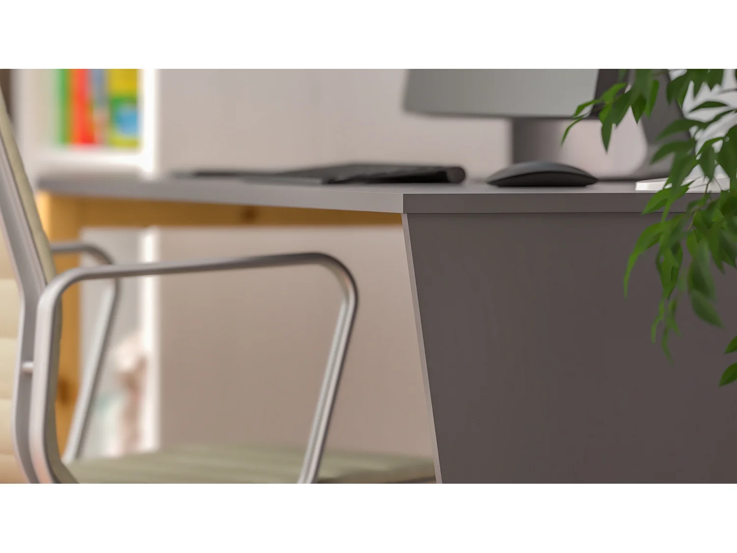 Bureau enfant en pin massif 120x60 gris foncé