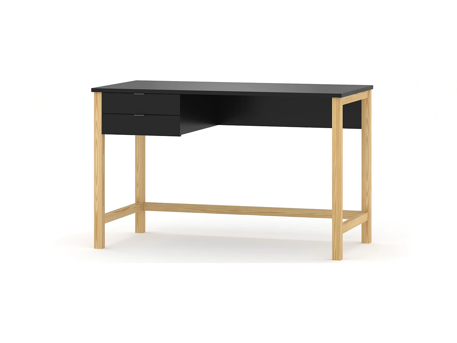 Bureau pour garçon en pin massif 120x60 noir