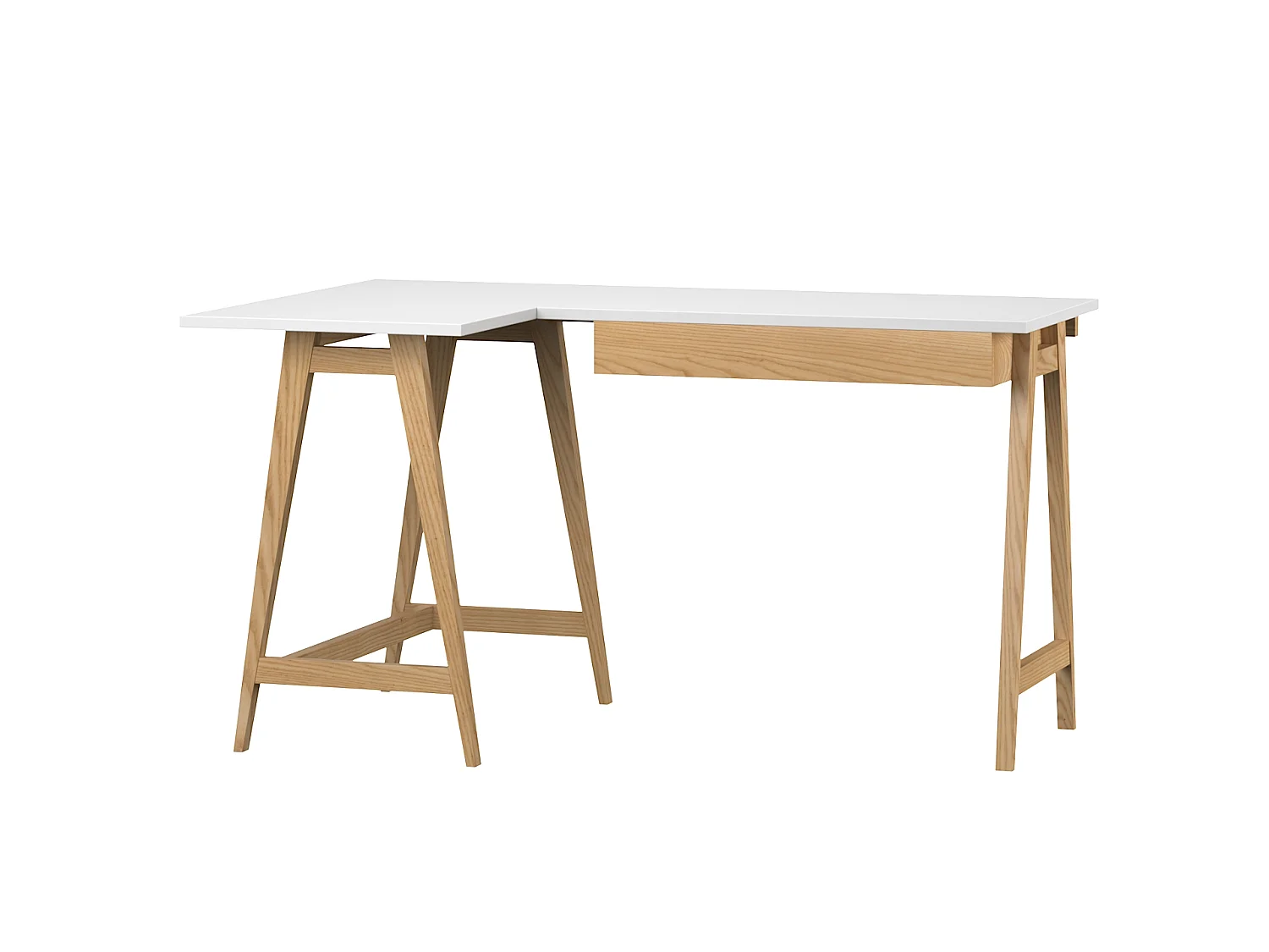 Bureau enfant en pin massif 115x85 blanc