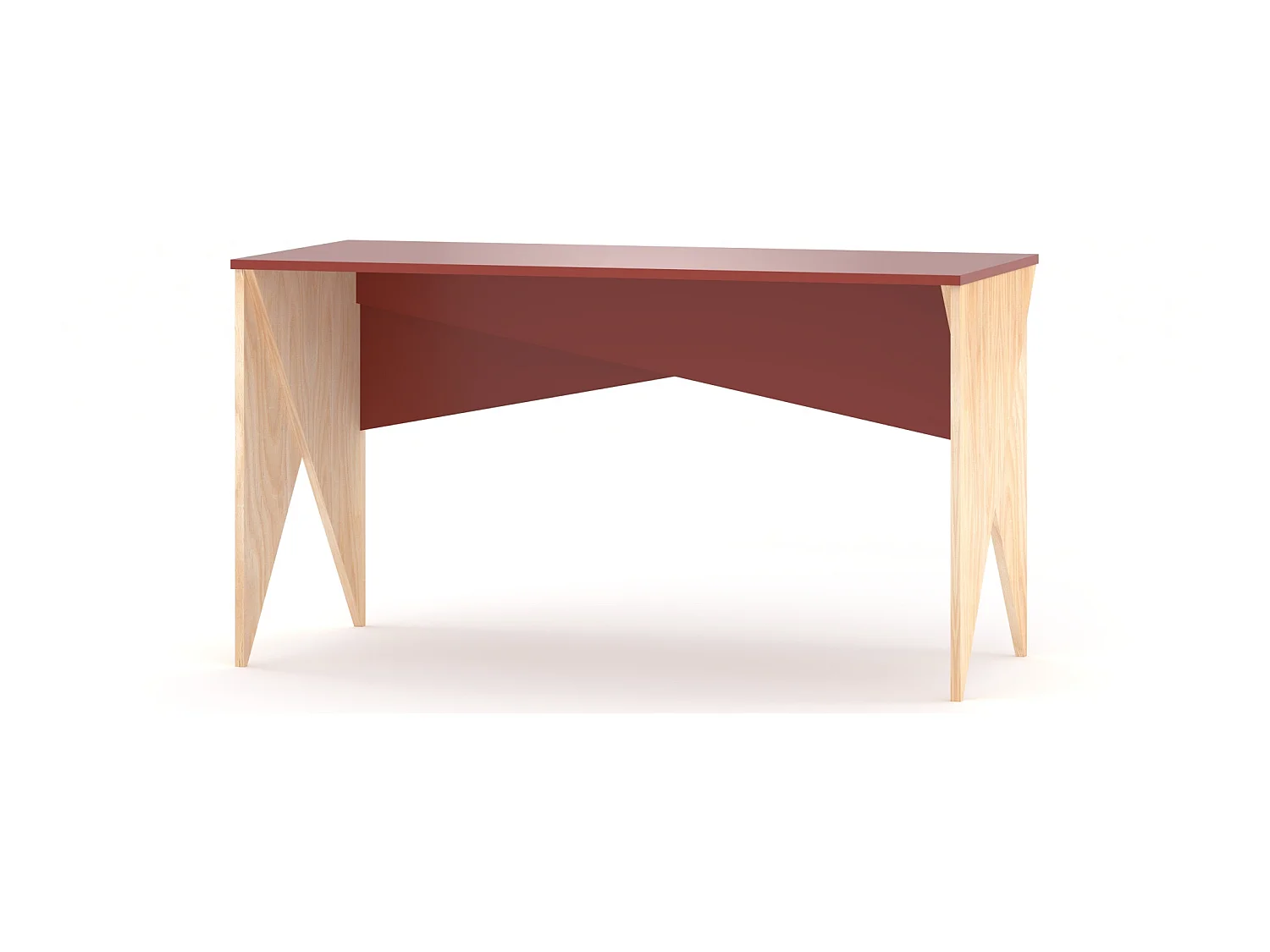 Bureau enfant en pin massif 120x60 rouge