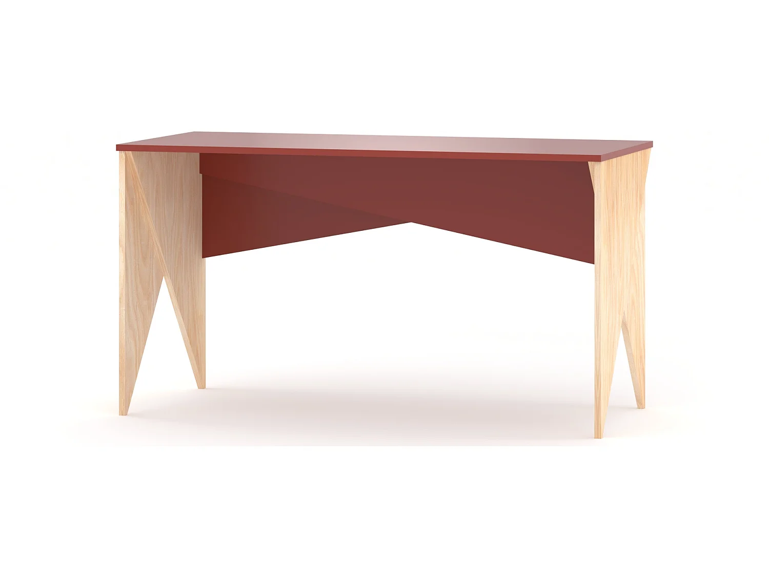 Bureau enfant en pin massif 120x60 rouge