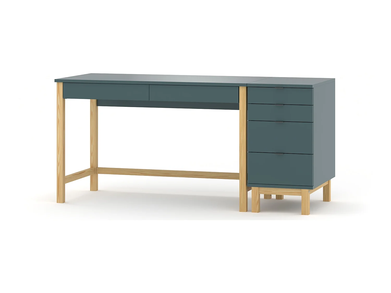 Bureau enfant en pin massif 120x60 bleu