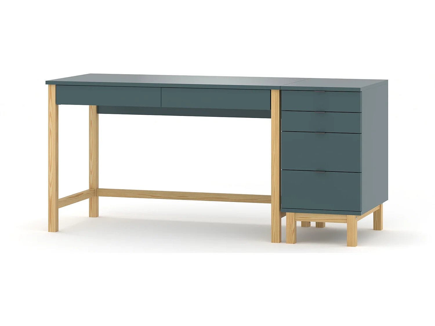 Bureau enfant en pin massif 120x60 bleu