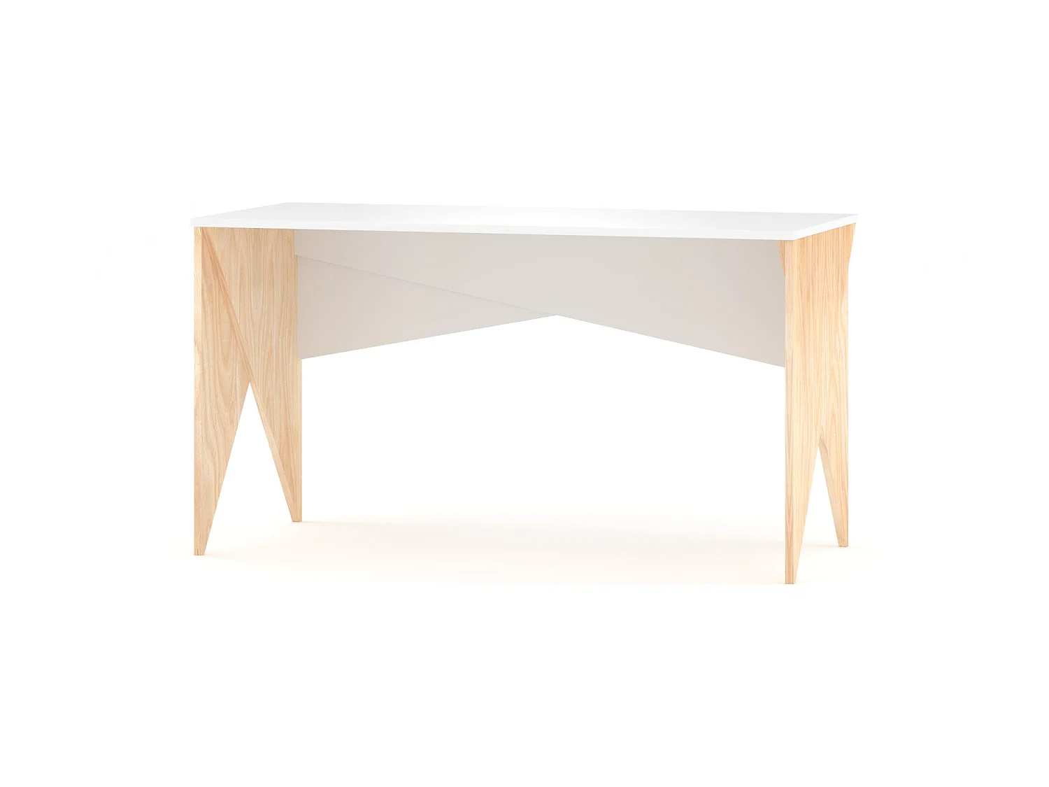 Bureau pour garçon en pin massif 120x60 blanc