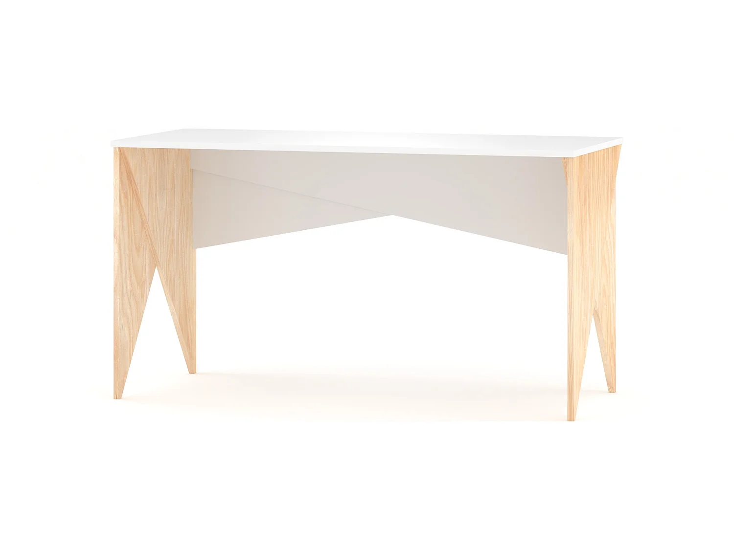 Bureau pour garçon en pin massif 120x60 blanc