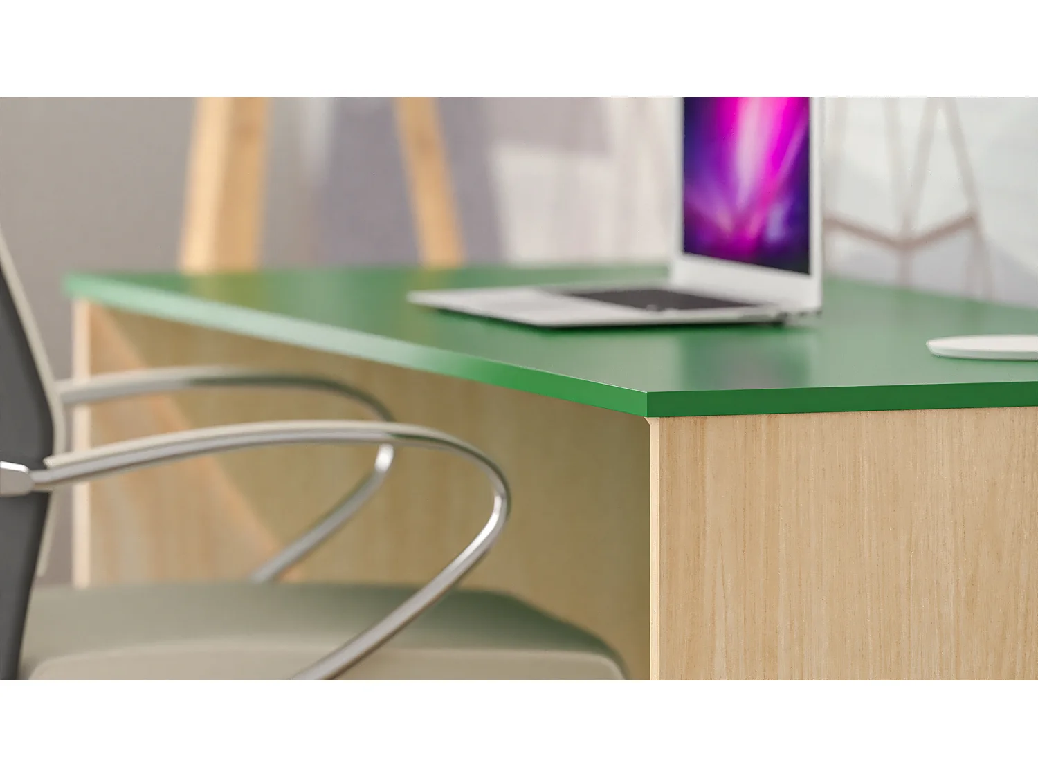 Bureau enfant en pin massif 120x60 vert