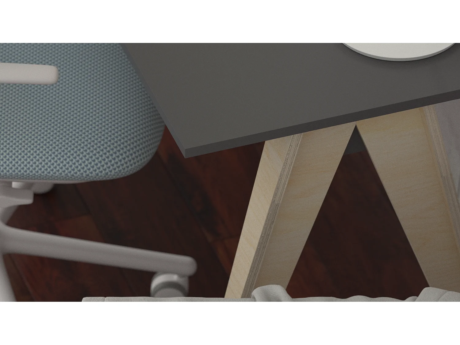 Bureau enfant en pin massif 120x60 gris foncé