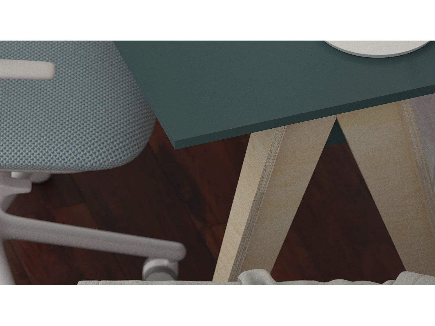 Bureau enfant en pin massif 120x60 bleu