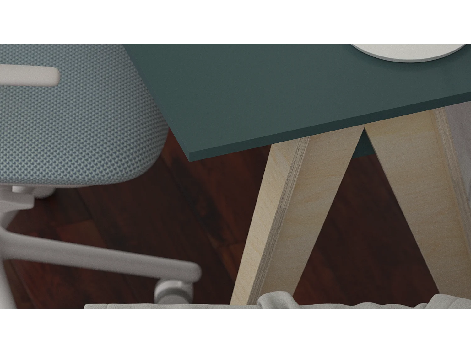 Bureau enfant en pin massif 120x60 bleu