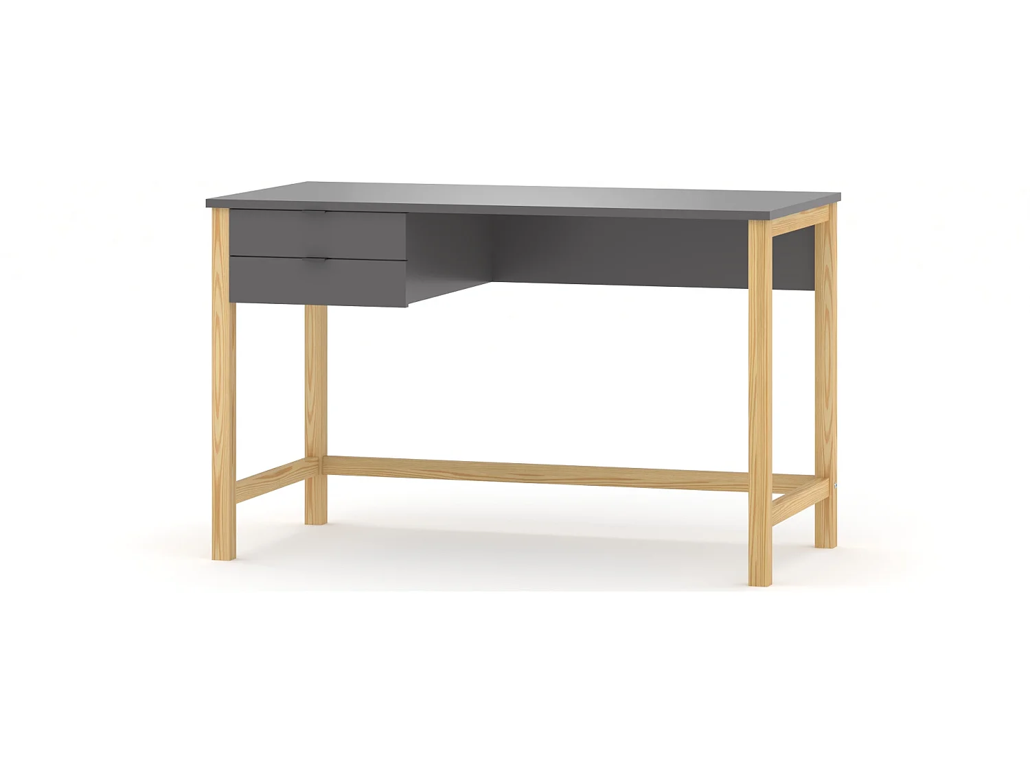 Bureau enfant en pin massif 120x60 gris foncé