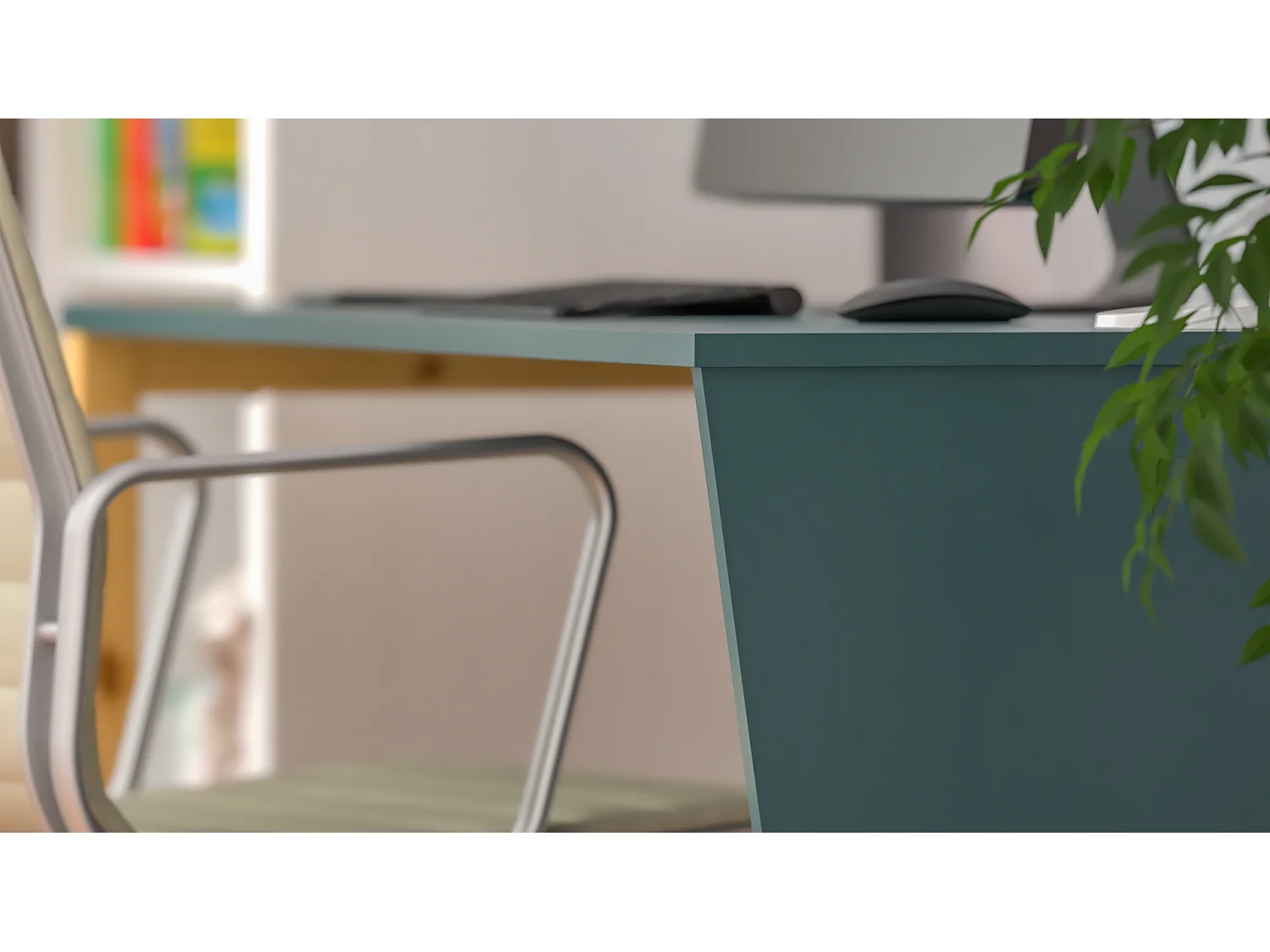 Bureau enfant en pin massif 120x60 bleu marine