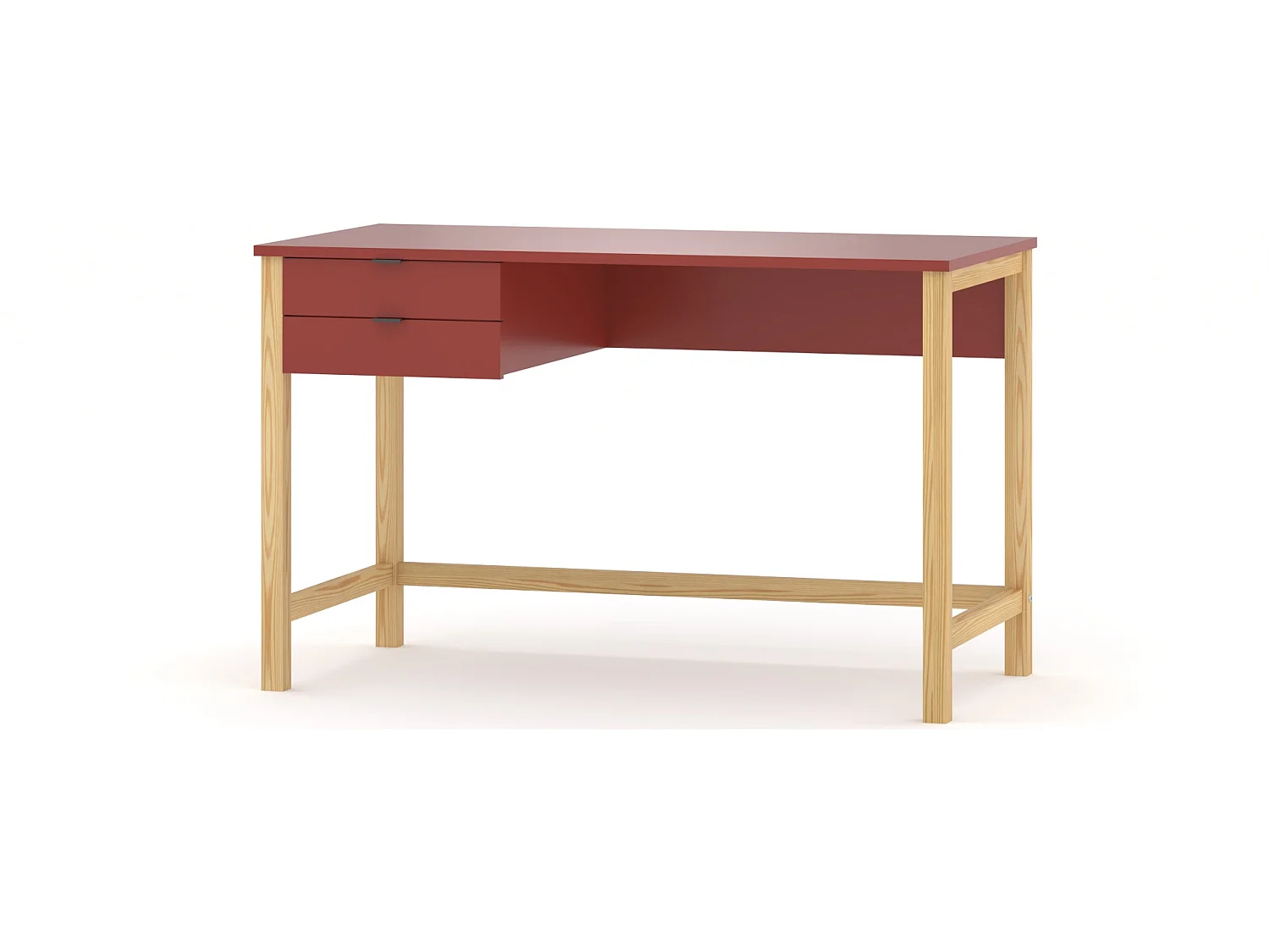 Bureau enfant en pin massif 120x60 rouge