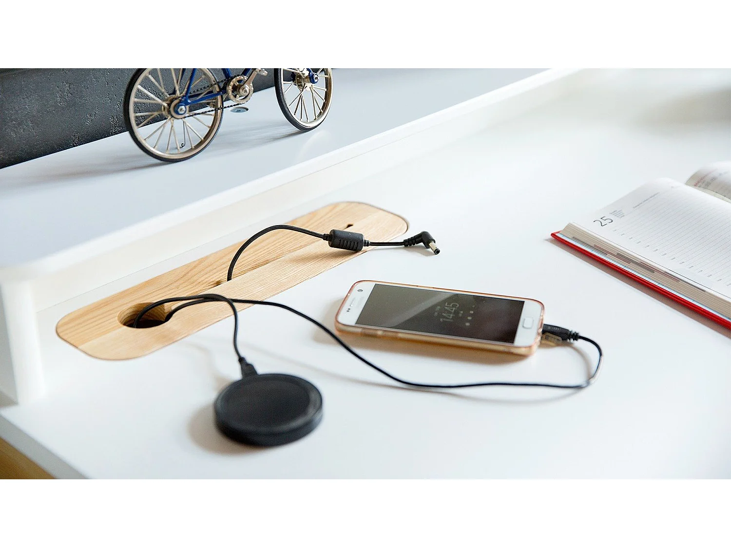 Bureau enfant en pin massif 110x56 blanc