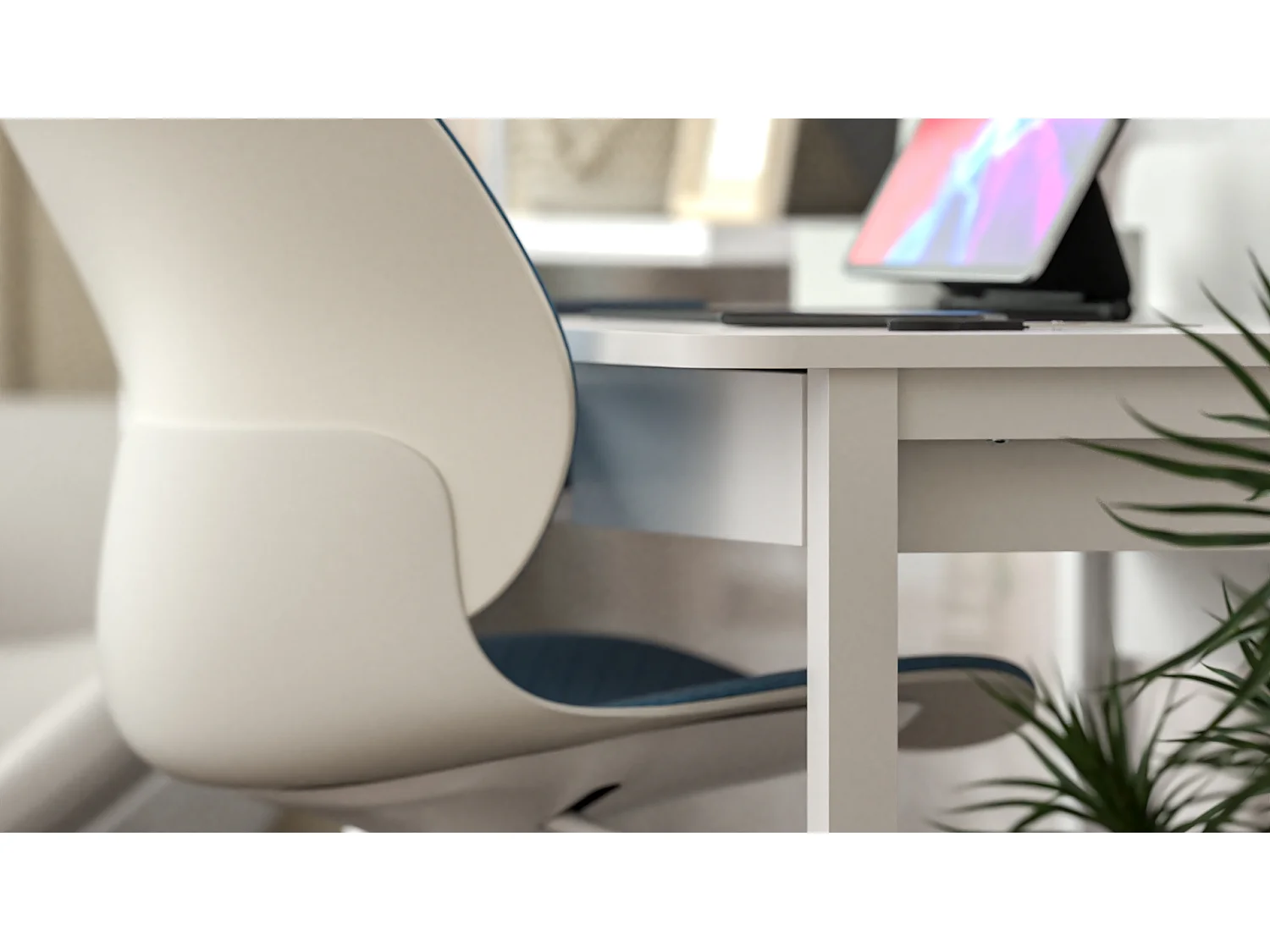 Bureau enfant en pin massif 120x60 blanc