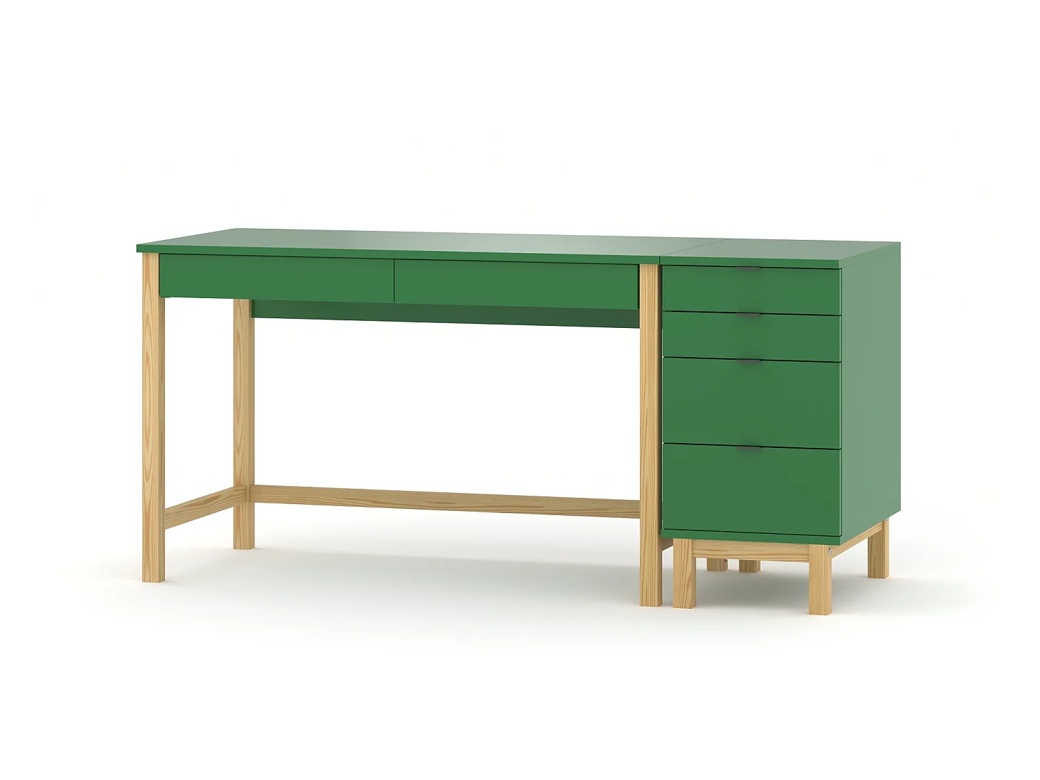 Bureau enfant en pin massif 120x60 vert