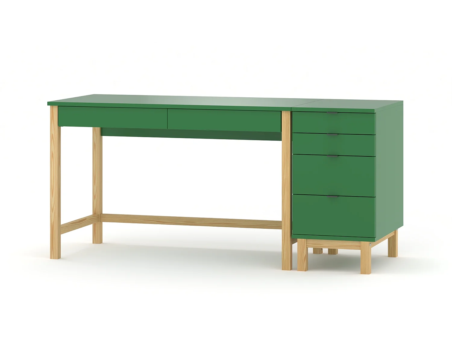 Bureau enfant en pin massif 120x60 vert