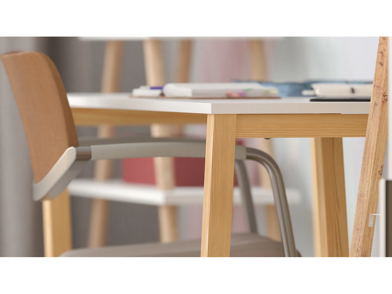 Bureau enfant en pin massif 120x60 naturel