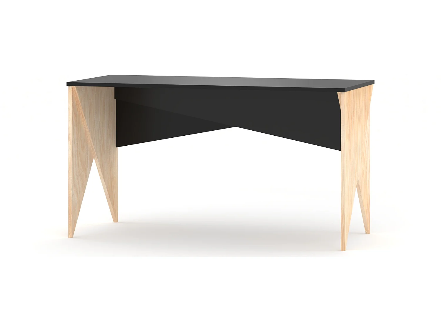 Bureau pour garçon en pin massif 120x60 noir