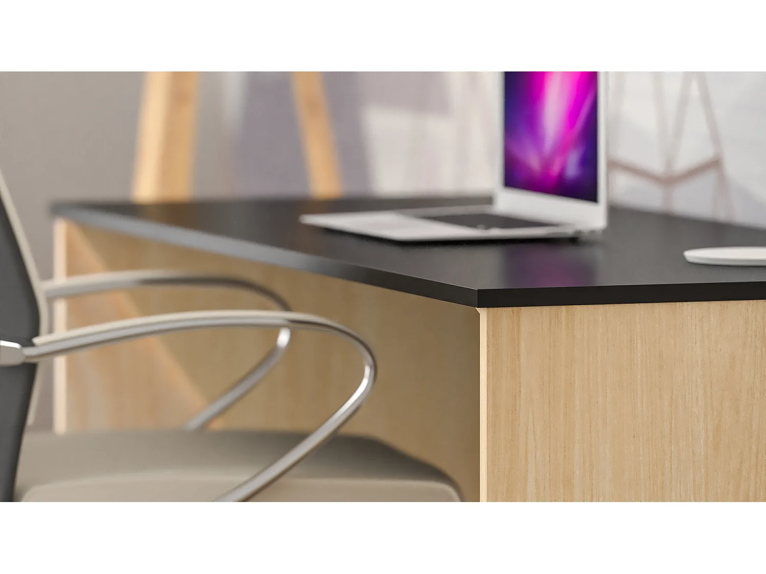 Bureau pour garçon en pin massif 120x60 noir