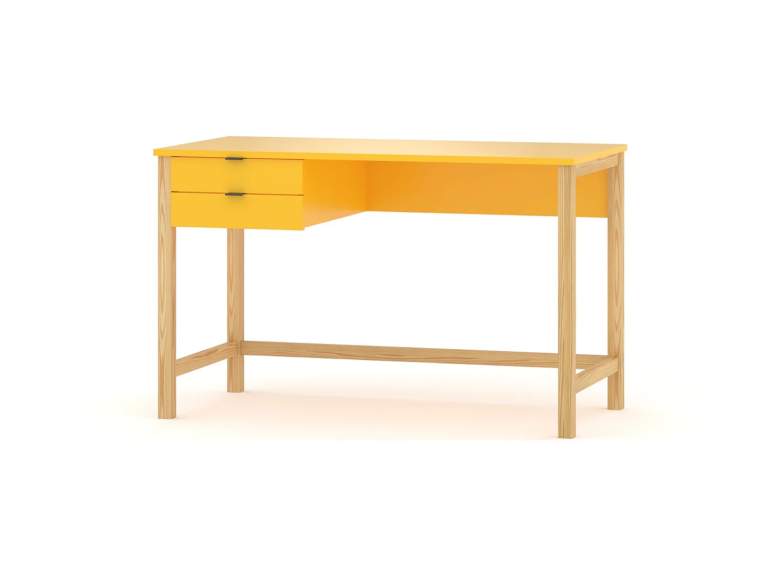 Bureau enfant en pin massif 120x60 jaune